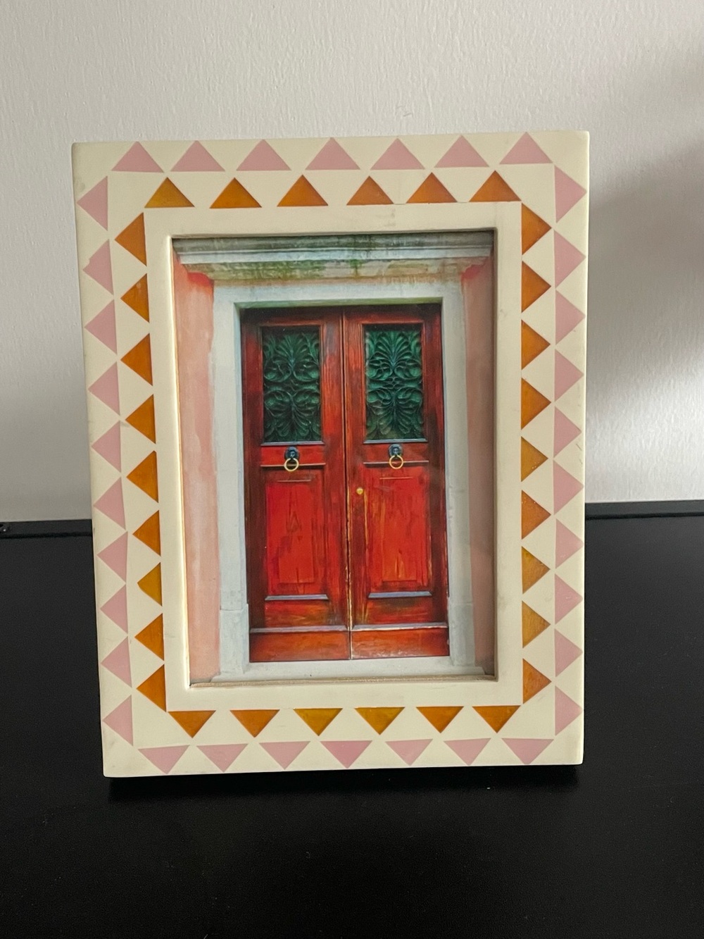 Decorative Pink and Gold Triangle Accent Picture Frame